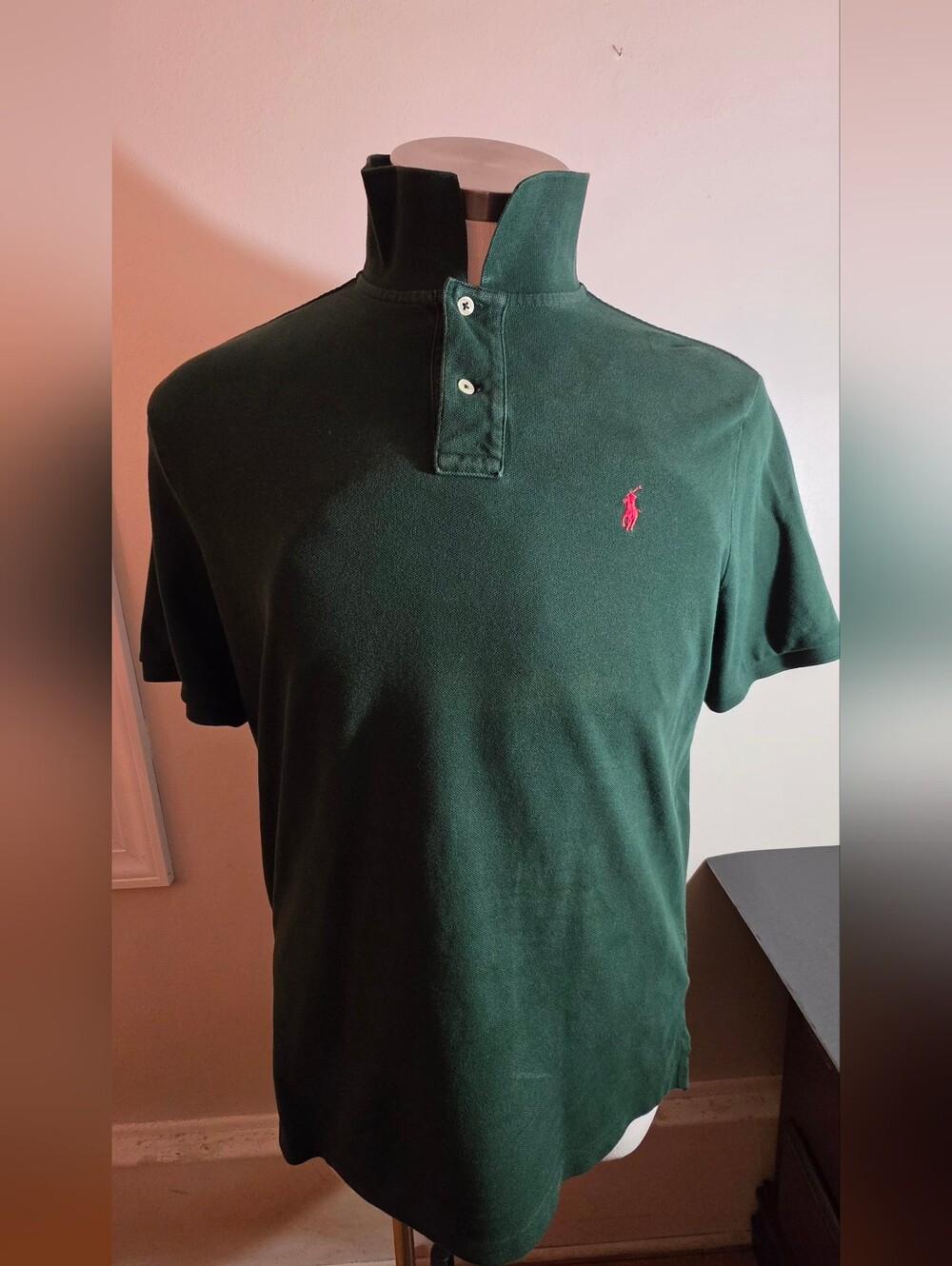Polo by Ralph Lauren Dark Green Polo with Pink Pony Logo